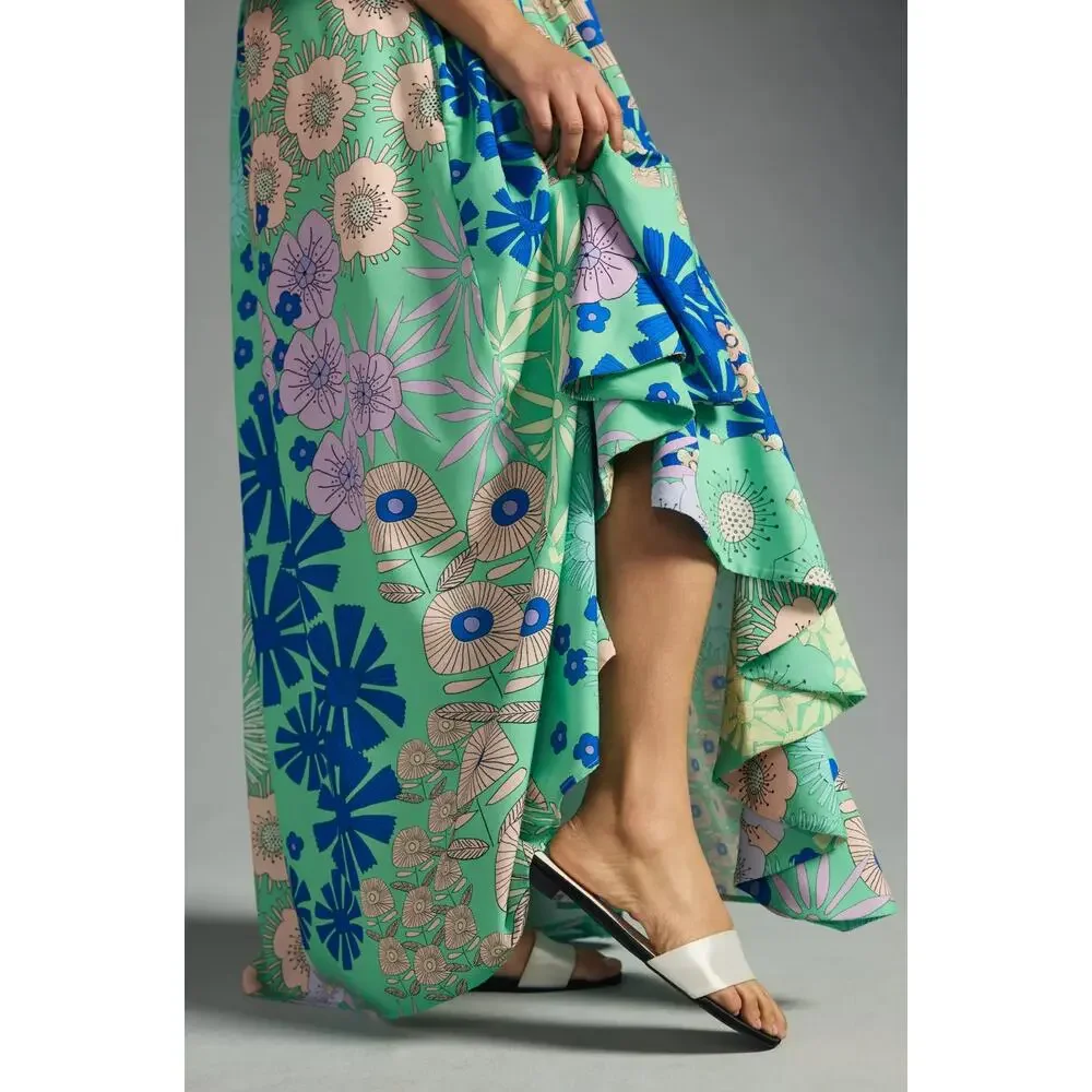 Anthropologie Oopscool Off-The-Shoulder Printed Dress